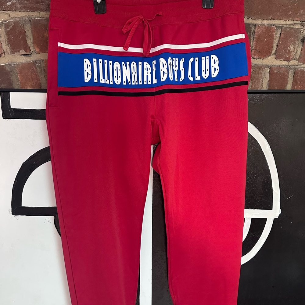 Billionaire Boys Club Red and Blue Joggers